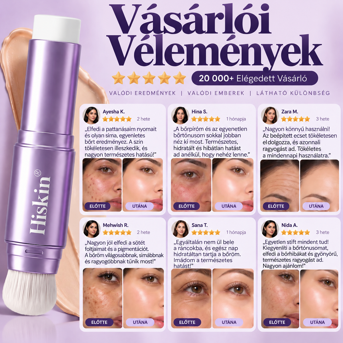 🔥 AZ UTOLSÓ 2 ÓRÁBAN · 80% KEDVEZMÉNY!  Hiskin® 2 az 1-ben színváltó alapozó stift | Elfedi az öregségi foltokat, halványítja a finom ráncok láthatóságát és hidratálja a bőrt – beépített ecsettel a fiatalos, ragyogó arcbőrért!